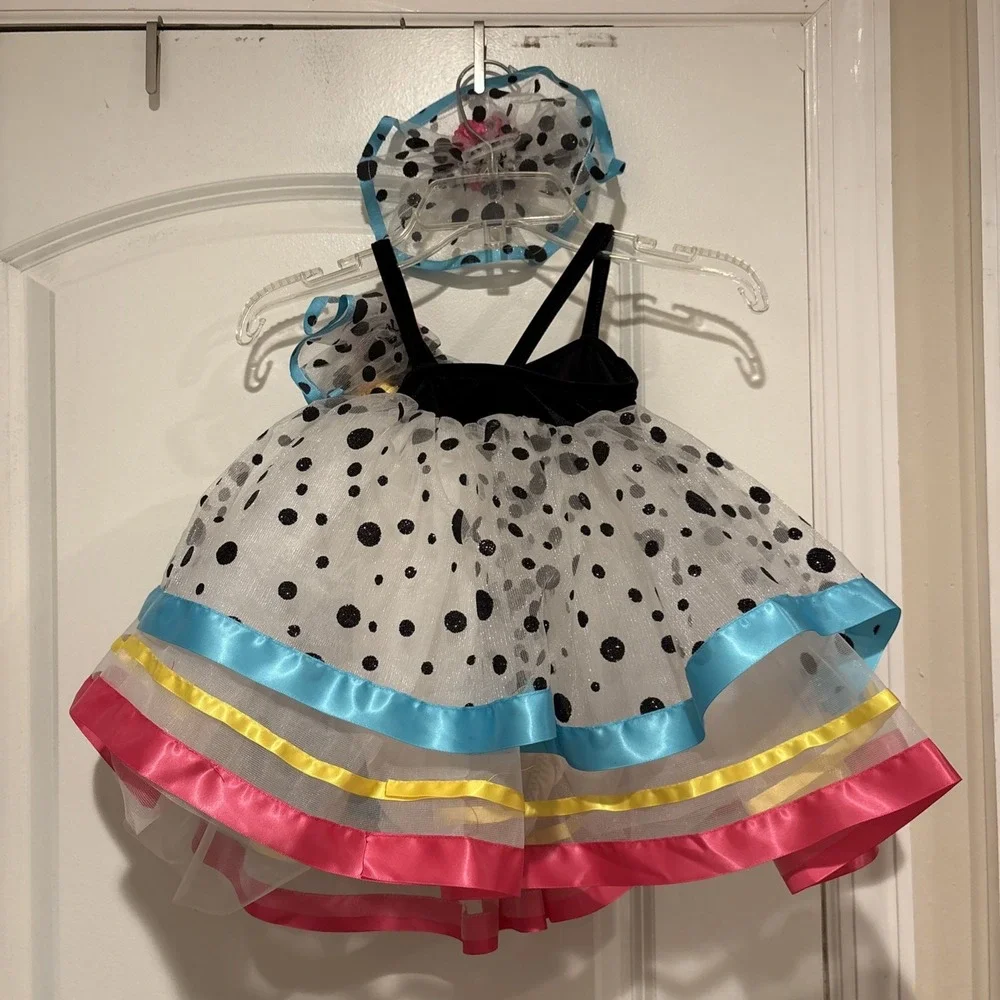 Weissman Curtain Call‎ Dance Costume E1144 CSM Tutu Dress Multicolor Polkadots